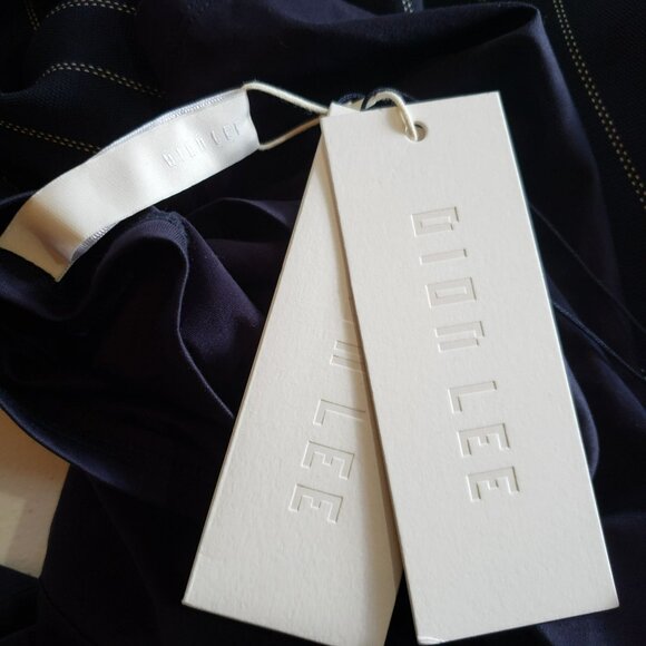 NEW Dion Lee Pinstripe Jumpsuit Navy Blue White Strips Side Cutouts - Picture 6 of 14